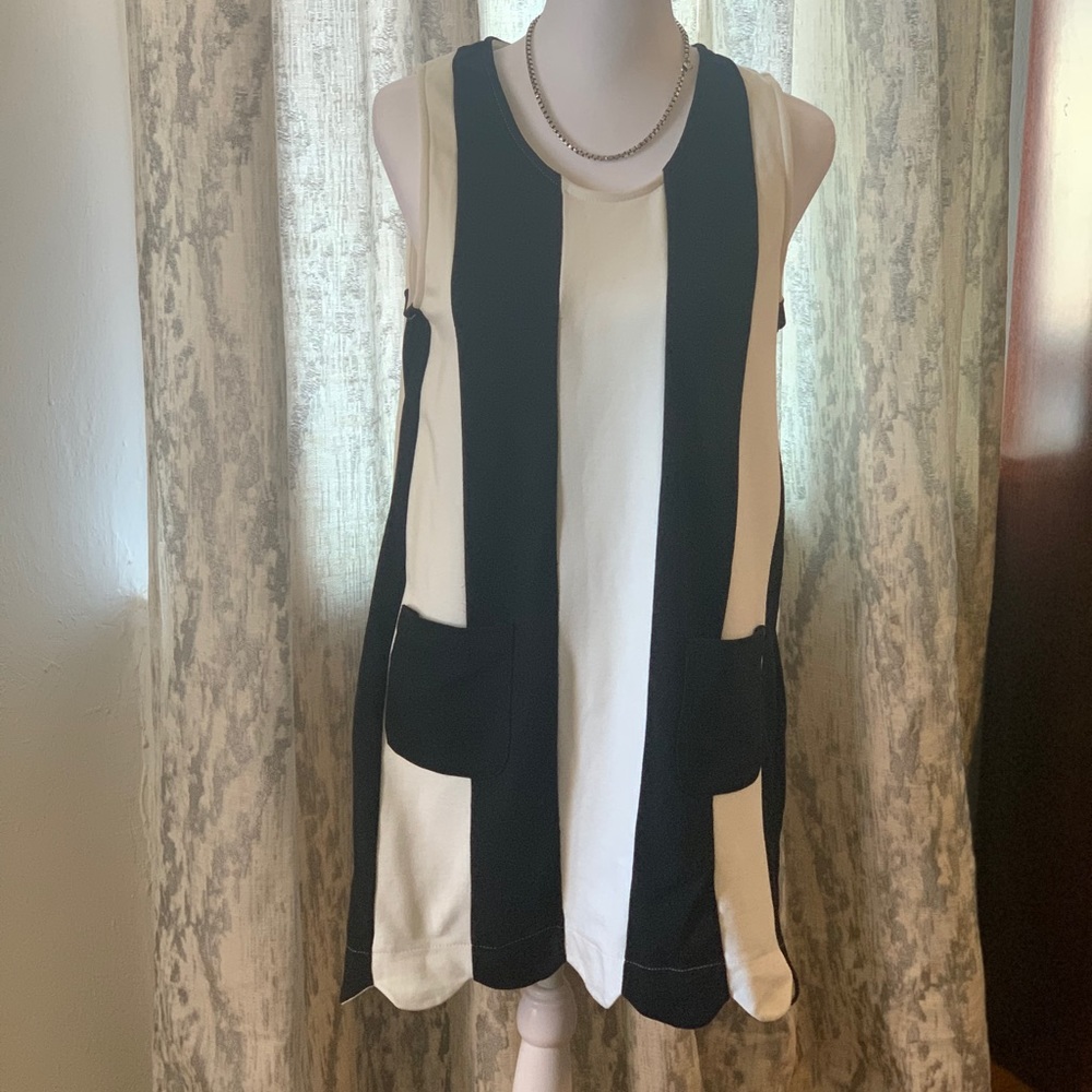 Black and white mini dress